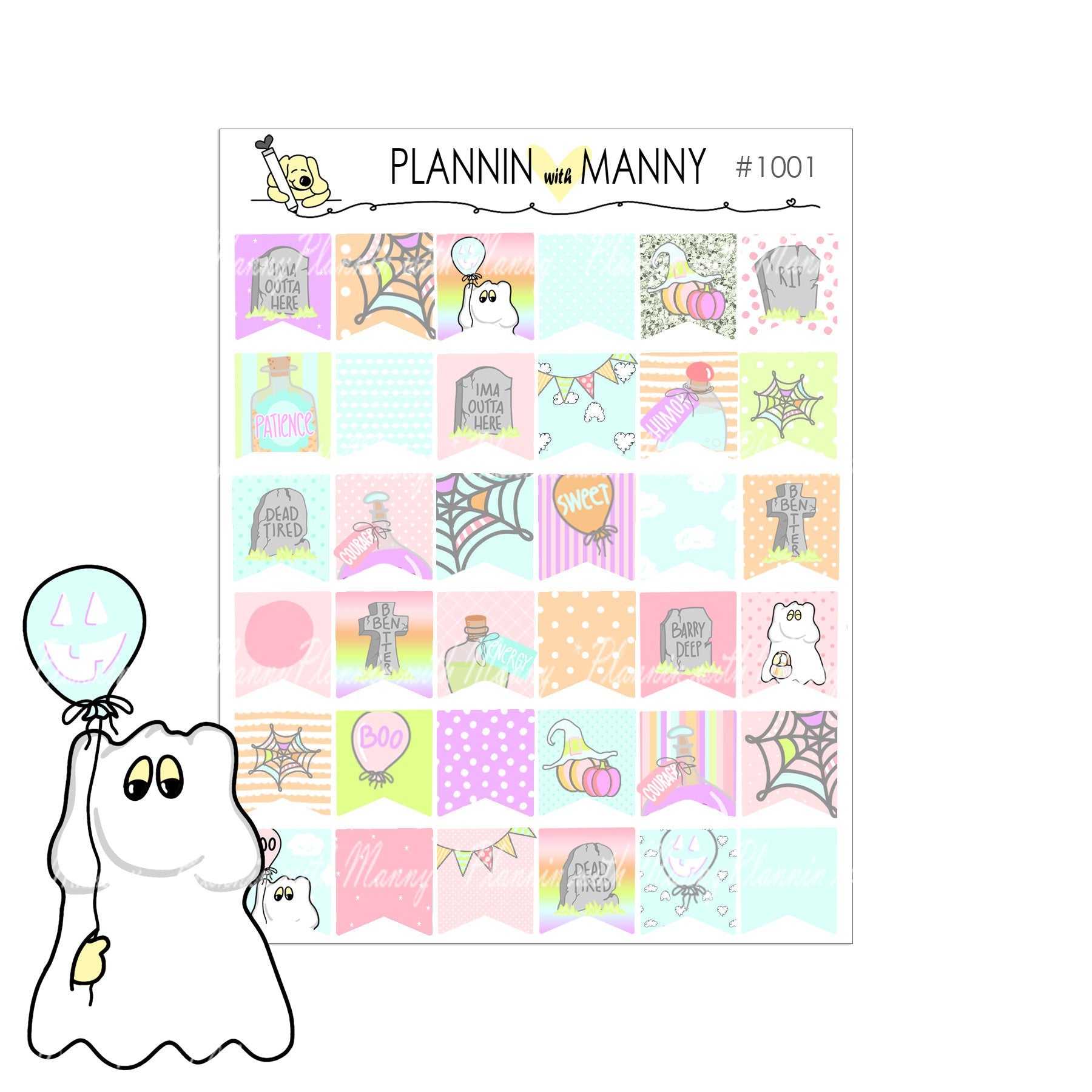 1001 FLAG STICKERS- Spooky Bits Collection
