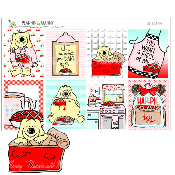 L1010 VERTCIAL Weekly Planner Stickers - I love Pie Collection