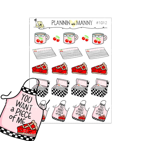 1012 CHERRY PIE Planner Stickers-I Love Pie Collection