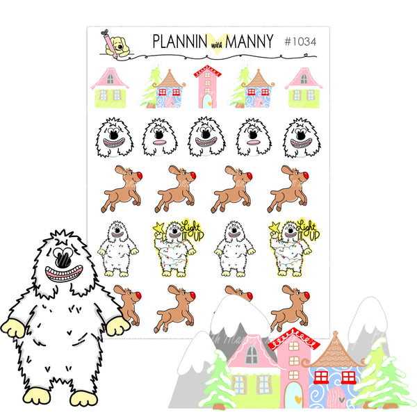 1034 ABOMINABLE MANNY Planner Stickers - Abominable Collection