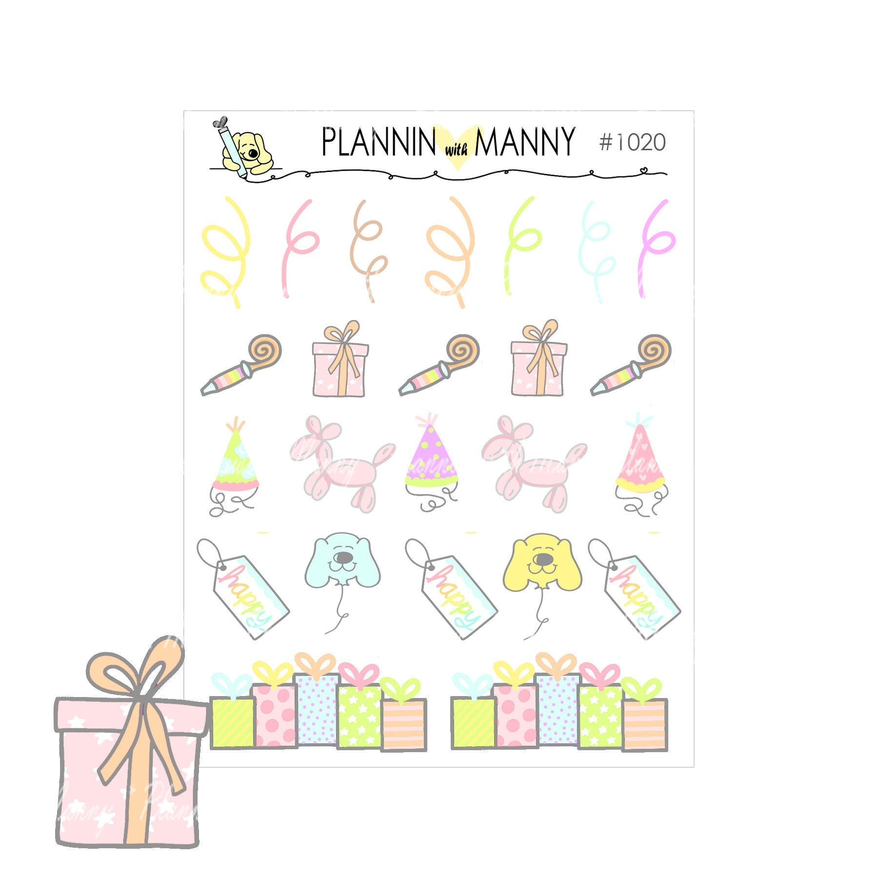 1020 BIRTHDAY ACCESSORY Planner Stickers - Party Animal Collectiobn