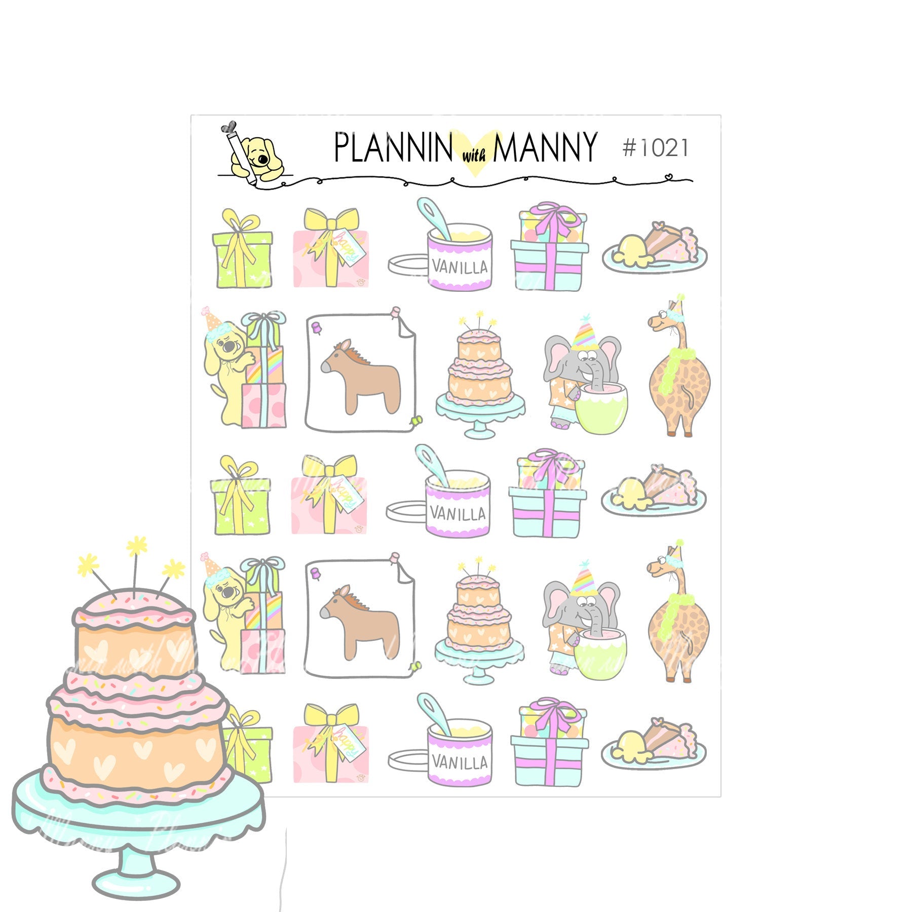 1021 PARTY FUN ASSORTMENT Planner Stickers - Party Animal Collection