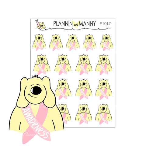 1017 BREAST CANCER AWARENESS Manny Planner Stickers