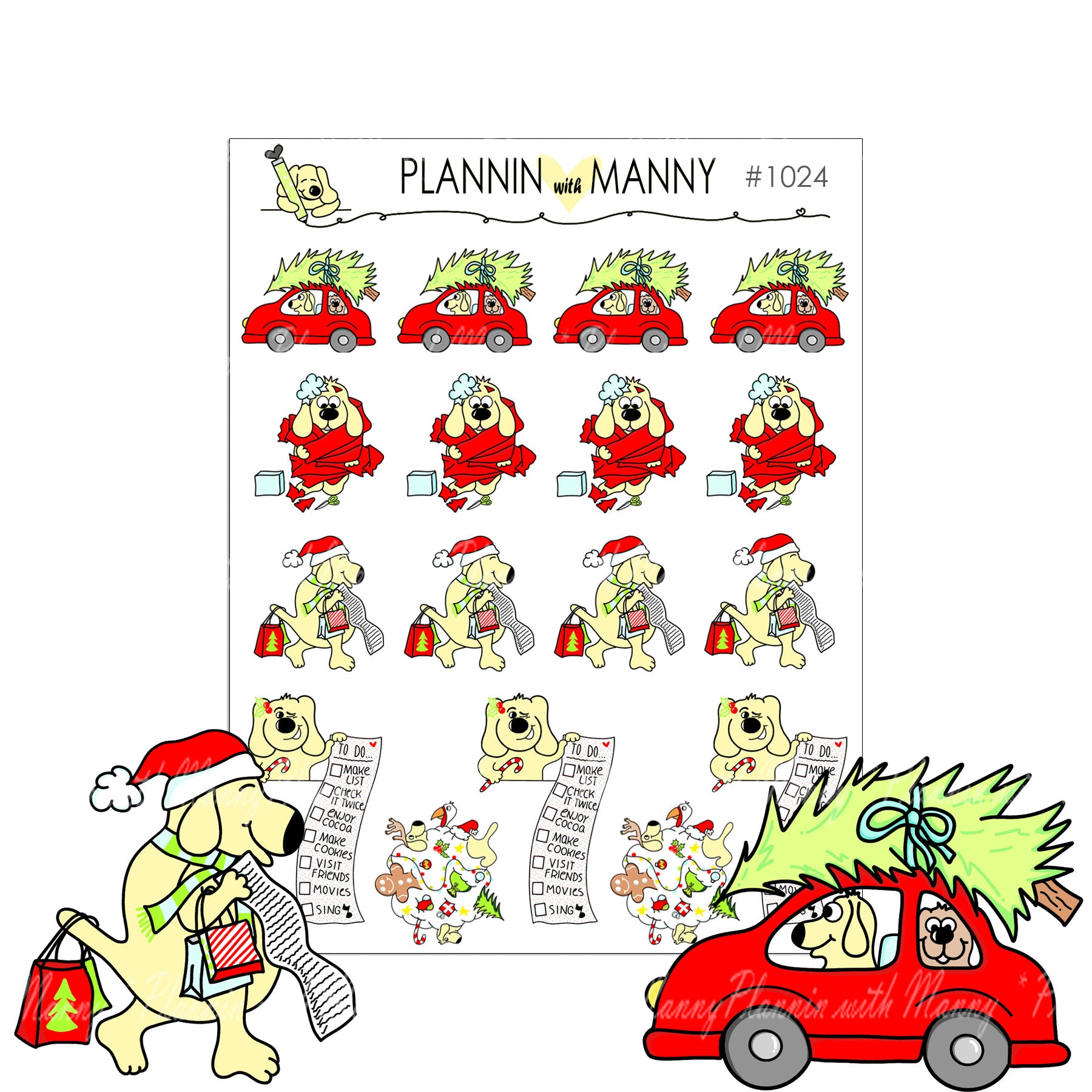 1024 HOLIDAY BRAIN ASSORTED Planner Stickers - Holiday Brain Collection
