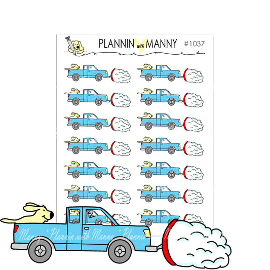 1037 PLOW TRUCK Planner Stickers