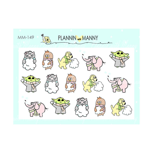 MM149 MICRO Snowmies Planner Stickers - Rollin with my Snowmies Collection