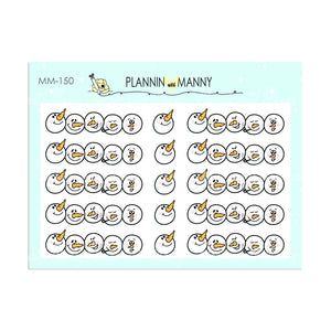 MM150 MICRO Snowman Faces and Header Planner Stickers - Rollin with My Snowmies Collection