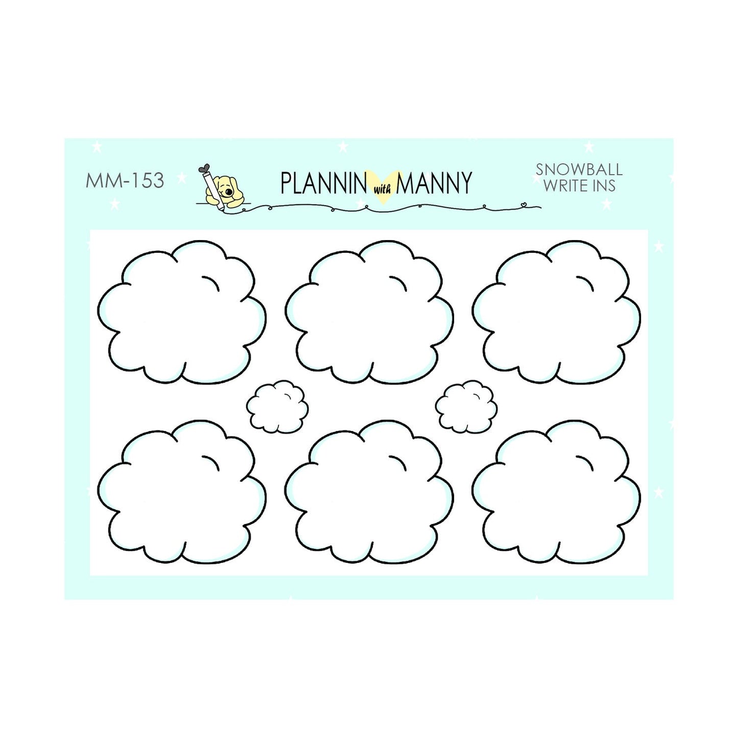 MM153 MICRO- Write in Snowball Planner Stickers - Rollin with My Snowmies Collection