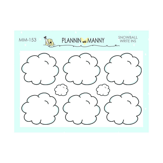 MM153 MICRO- Write in Snowball Planner Stickers - Rollin with My Snowmies Collection