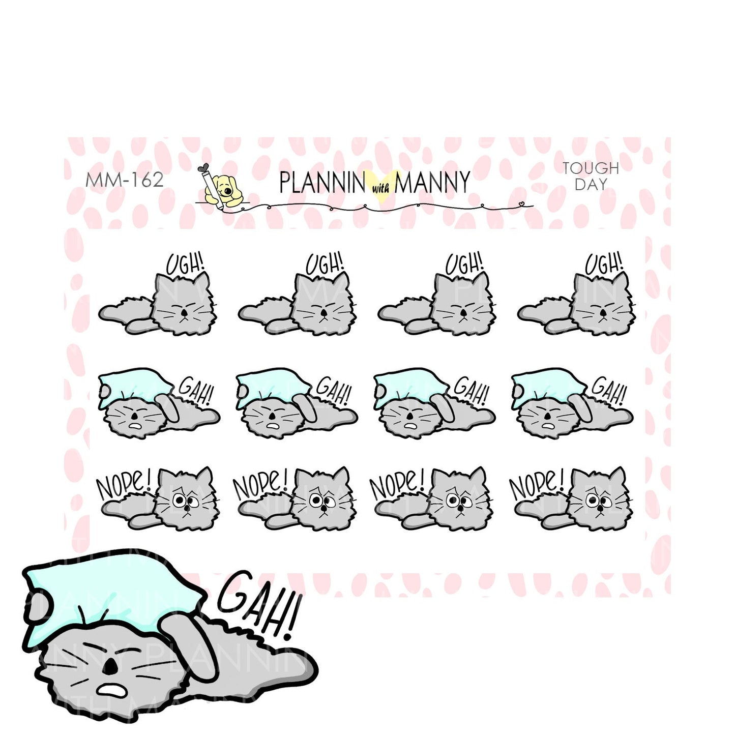 MM162 MICRO Owen Tough Day Planner Stickers