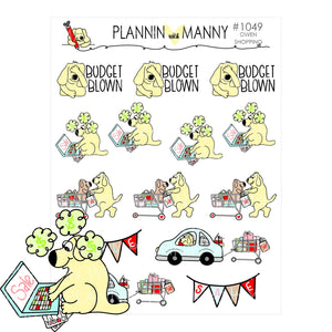 1049 SHOPPING MANNY Planner Stickers - Shop Til Ya Drop Collection