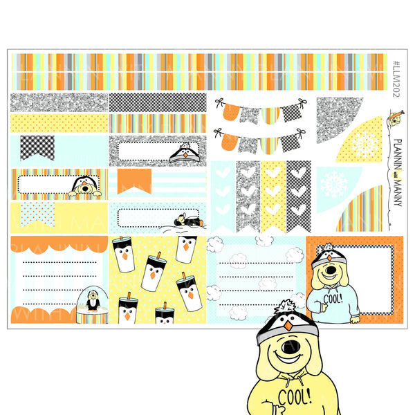 LLM201 202 MONTHLY PLANNER STICKERS - Penguin Life Collection