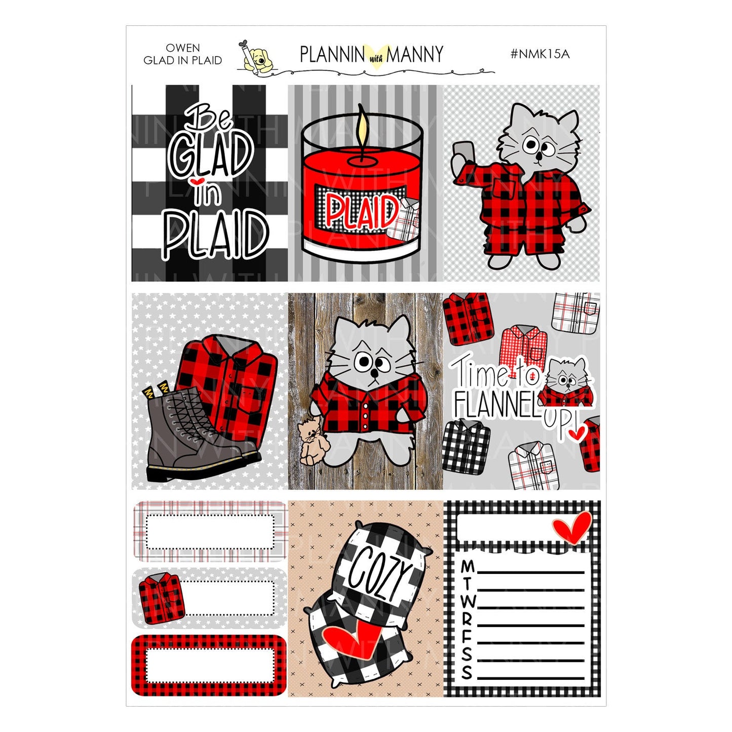 NMK15 MINI VERTICAL Weekly Kit - Glad In Plaid Collection