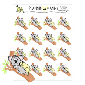 1057 MANNY HAS YOUR BACK KOALA Planner Stickers