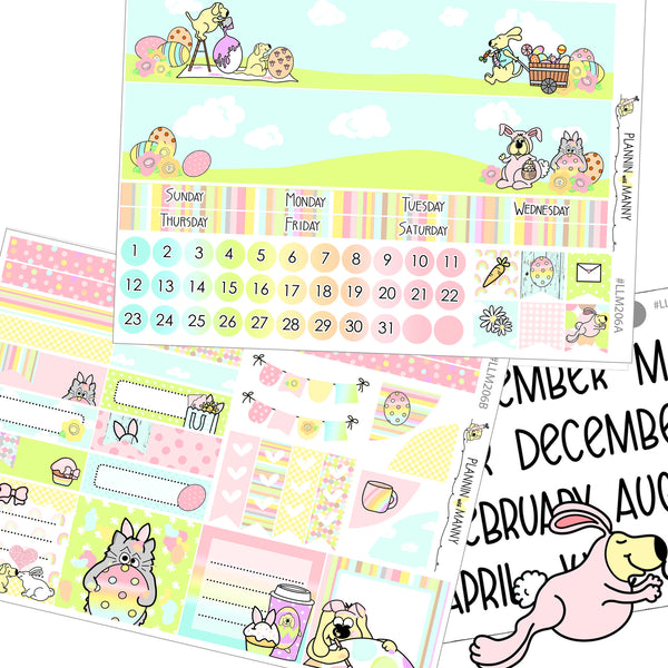 LLM206 MONTHLY PLANNER STICKERS - Hoppy Easter Collection