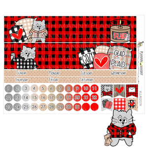 LLM207 MONTHLY PLANNER STICKERS - Glad in Plaid Collection