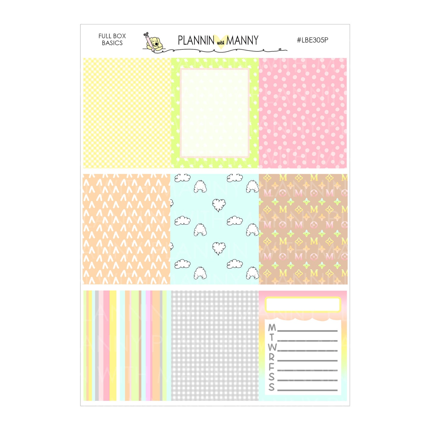 LBE305 MANNY BASICS Full Box Sheets, Pastel, Neutral, and Brights