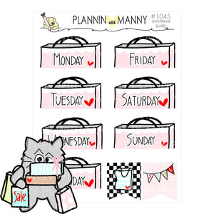 1045 SHOPPING BAG DATE Planner Stickers - Shop til ya Drop Collection