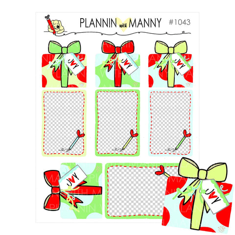 1043 FOLDABLE JOLLY PRESENT Planner Stickers