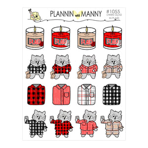 1055 GLAD IN PLAID Owen Planner Stickers- Glad in Plaid Collection
