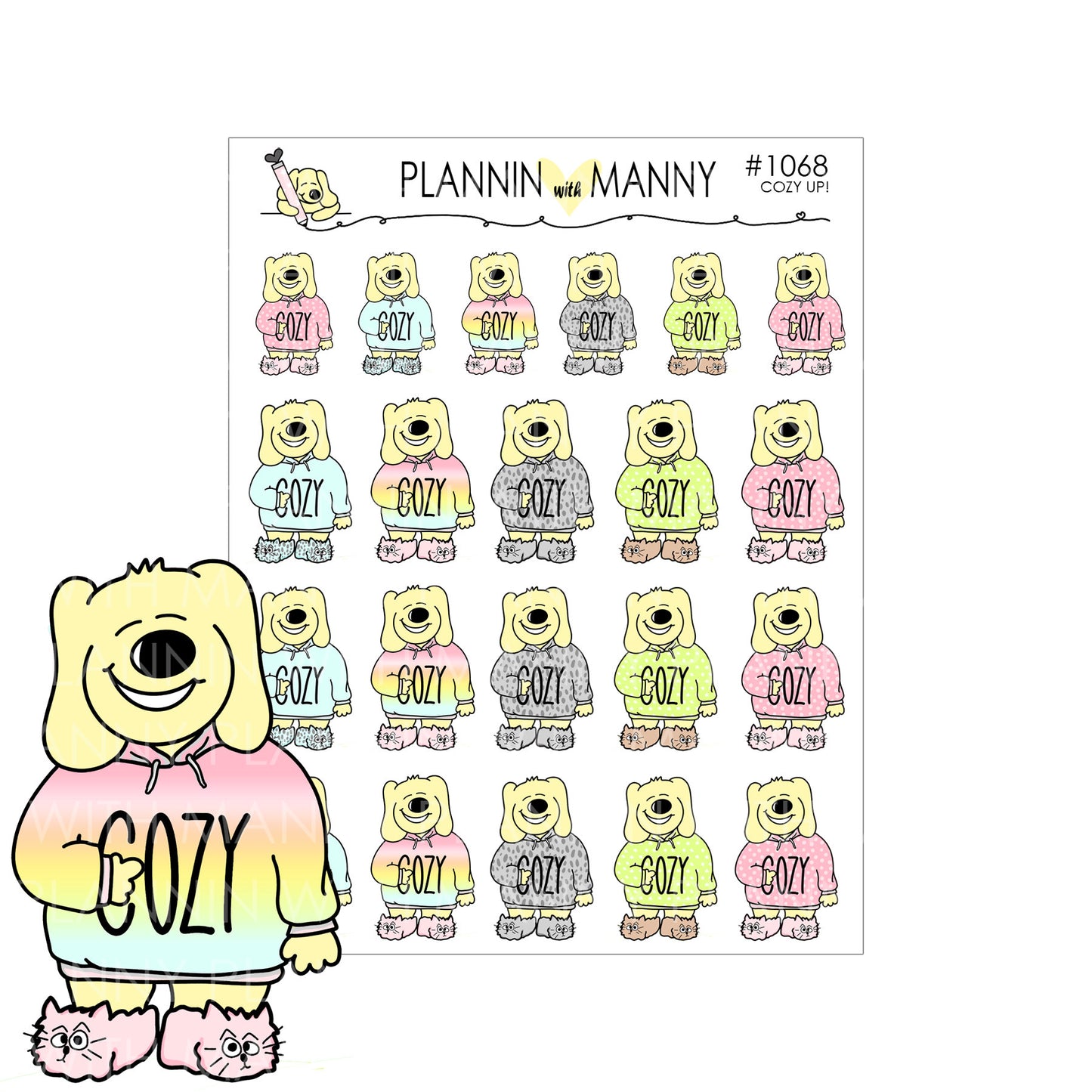 1068 STAY HOME COZY TIME Planner Stickers