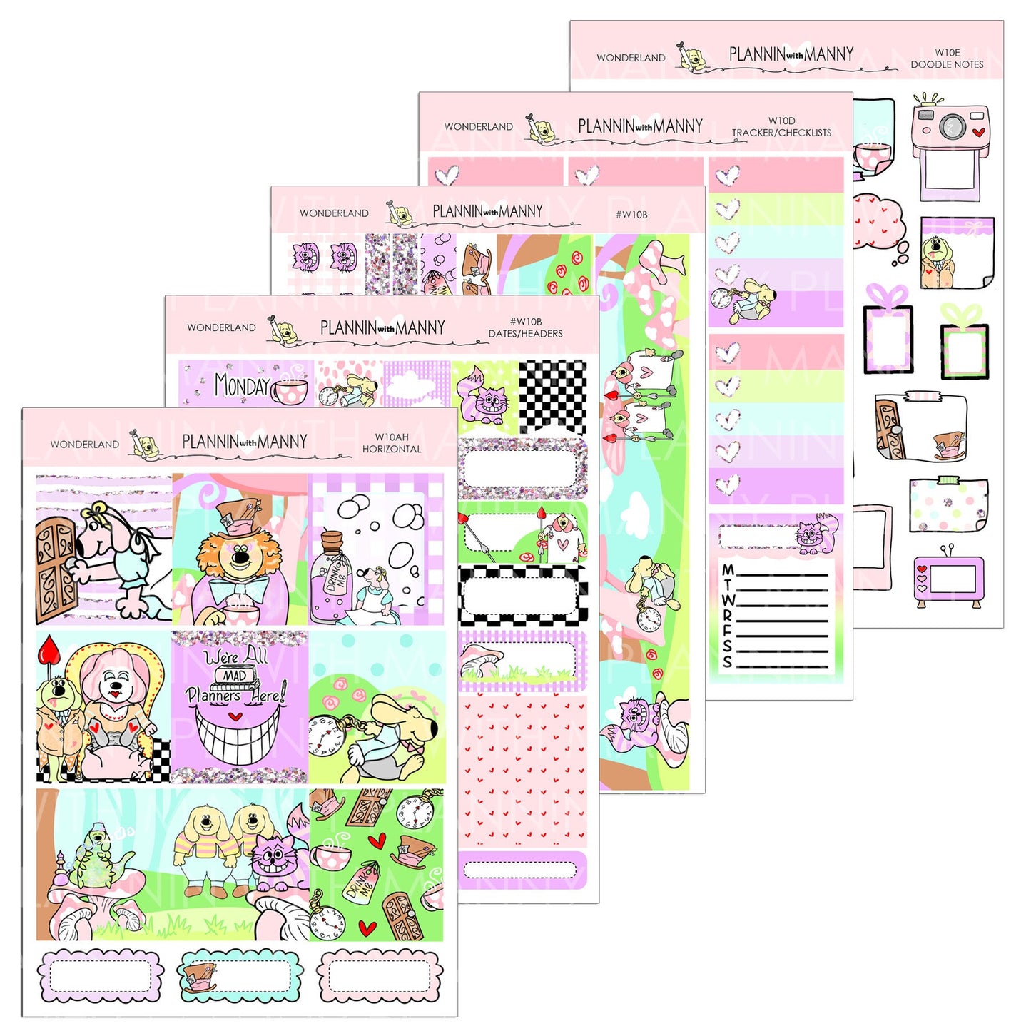 W10AH, HORIZONTAL Weekly Kit - Wonderland Collection