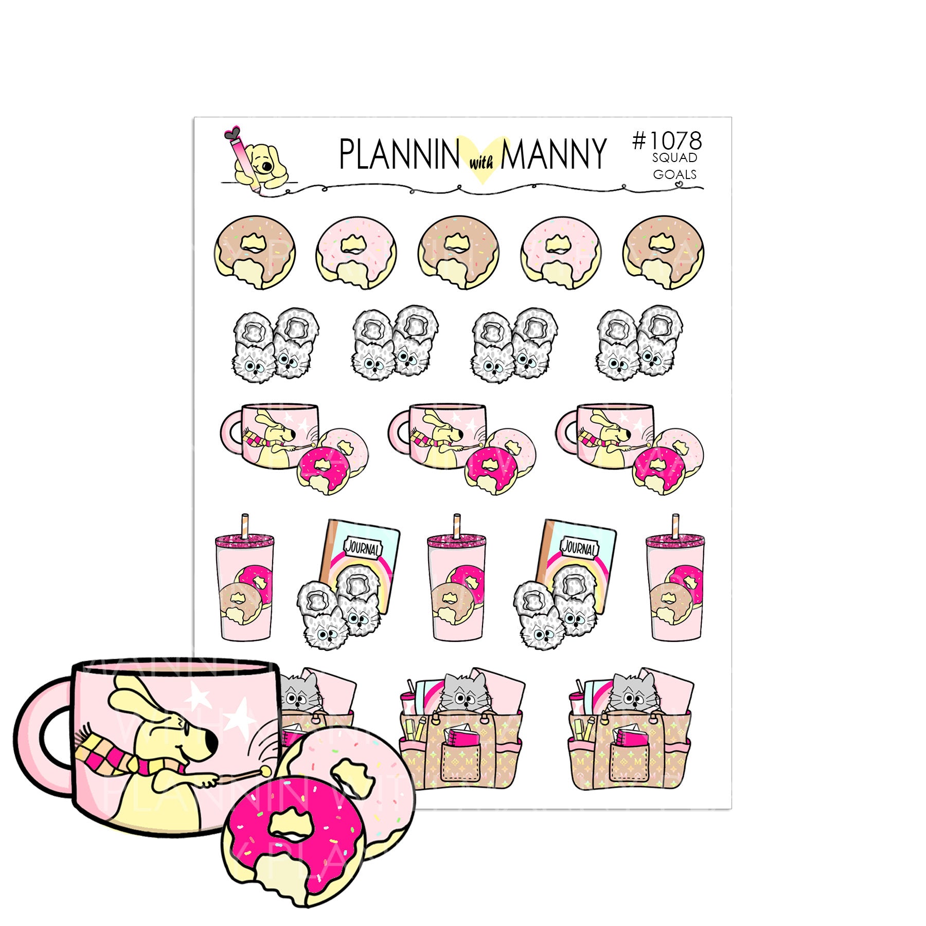 1078 SQUAD GOALS Planner Stickers - Squad Goals Collection