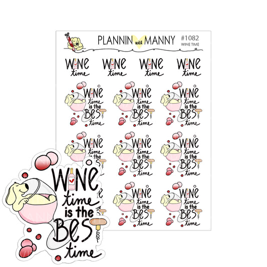 1082 WINE TIME Planner Stickers