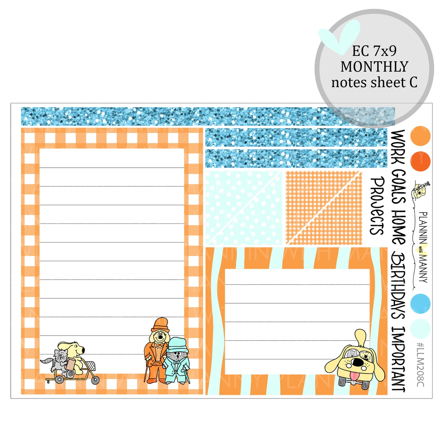 LLM208 7x9 MONTHLY Planner Stickers- Fun and Funner Collection