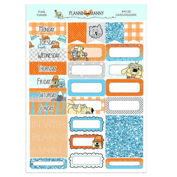 W12HA, HORIZONTAL Weekly kit - Fun and Funner Collection