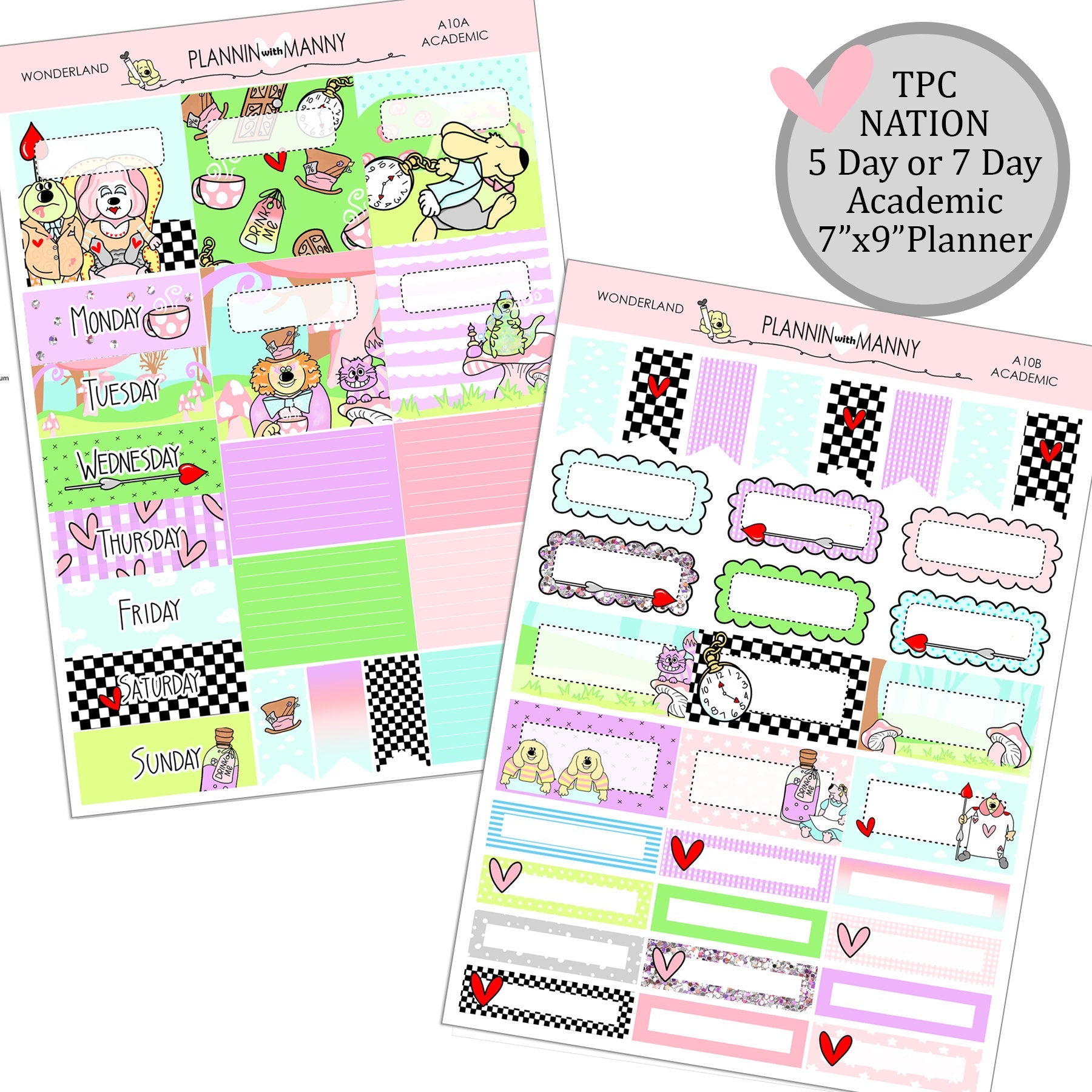 A10 TPC NATION ACADEMIC 5&7 Day Weekly Kit - Wonderland Collection