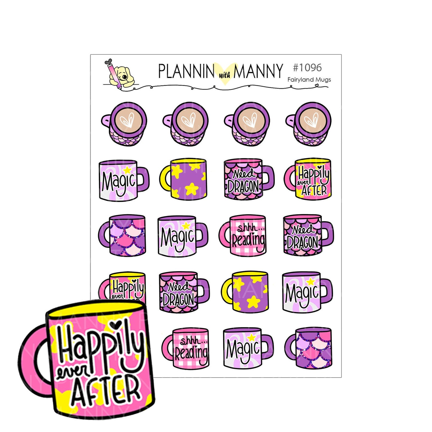 1096 Fairytale Mug Planner Stickers - Fairytale Adventures Collection