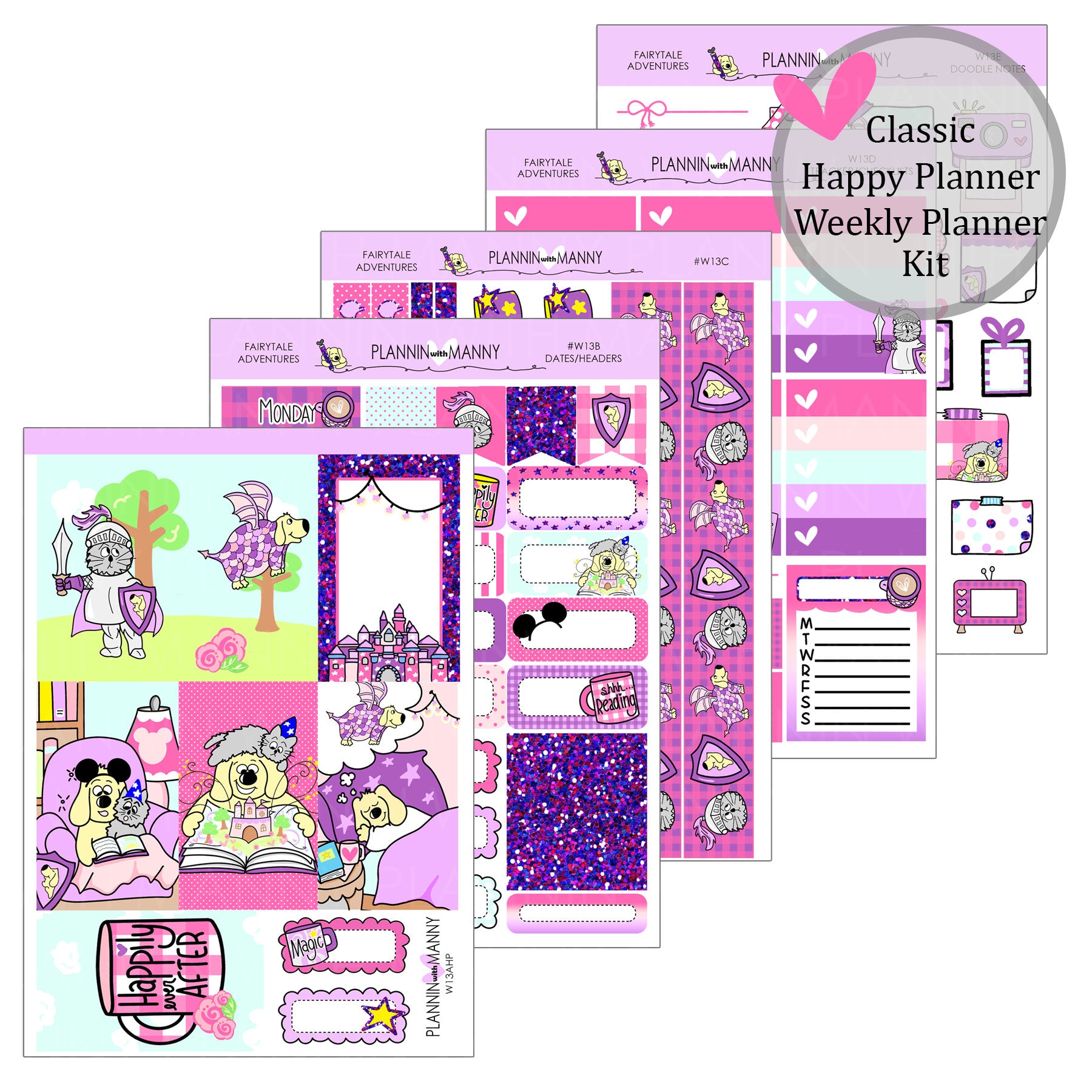 W13HP, HAPPY PLANNER CLASSIC Weekly Kit - Fairytale Adventures Collection