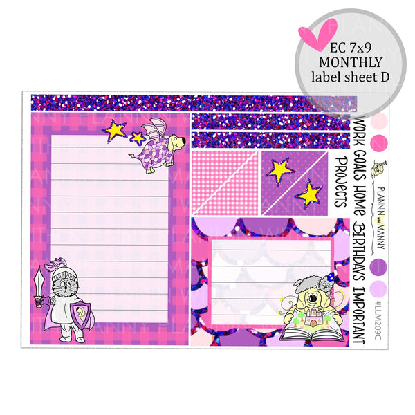 LLM209  7x9 MONTHLY Planner Stickers - Fairytale Adventures Collection