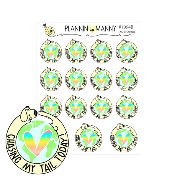 1094 A&B, Manny Hugs and Chasing My Tail Planner Stickers