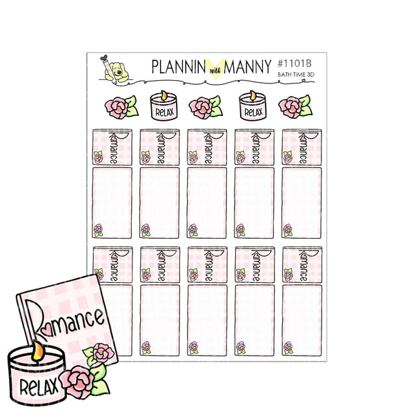 1101 BATHTIME 3D and Flatlay Planner Stickers