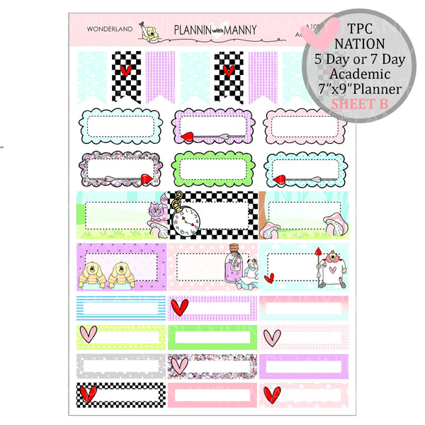 A10 TPC NATION ACADEMIC 5&7 Day Weekly Kit - Wonderland Collection