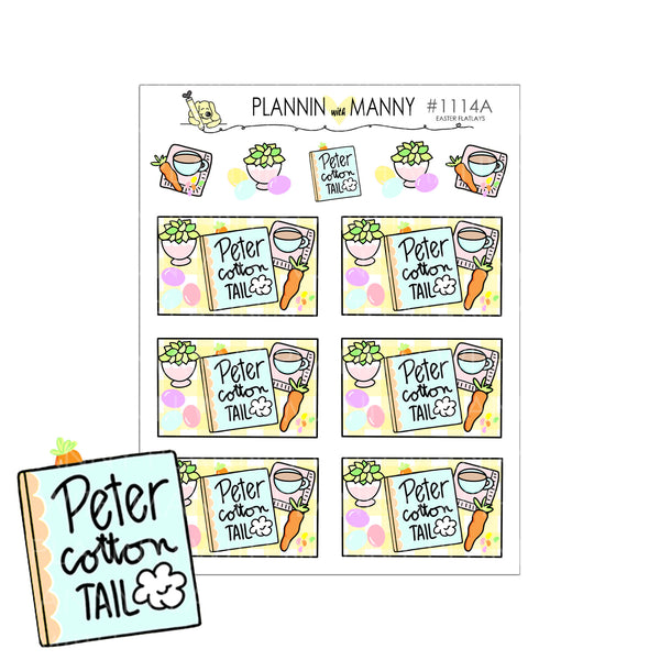 1114 Peter Cottontail Flatlay and Foldable Planner Stickers - Easter Fun Collection