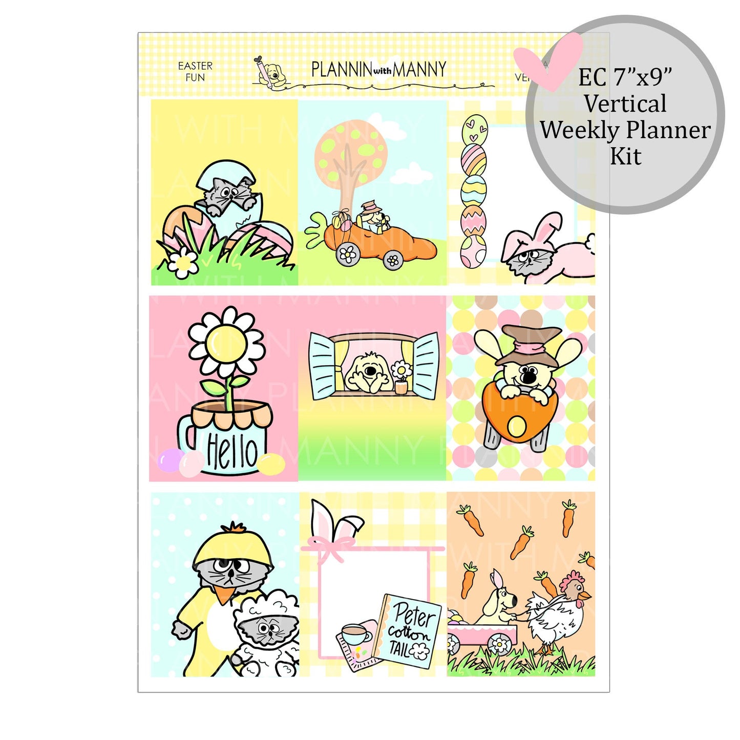 W14AV, VERTICAL Weekly Kit - Easter Fun Collection