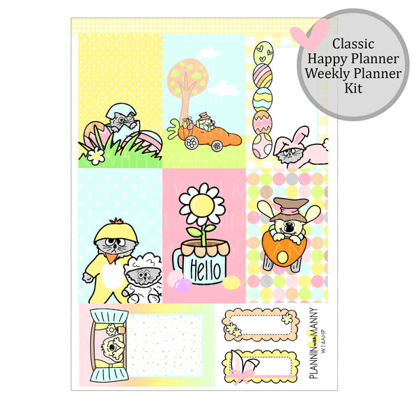 W14AHP, HAPPY PLANNER CLASSIC Weekly Kit - Easter Fun Collection