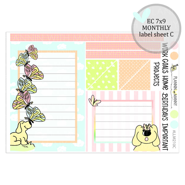 LLM210 MONTHLY PLANNER STICKERS - Butterfly Kisses Collection