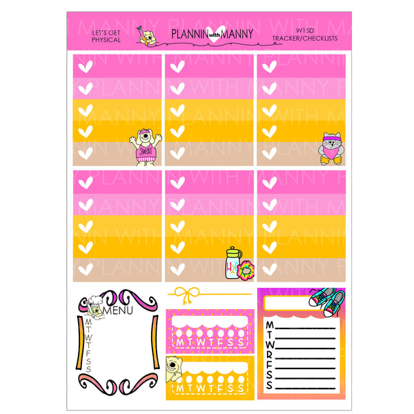 W15AH, EC HORIZONTAL WEEKLY Planner Kit, Let's Get Physical Collection
