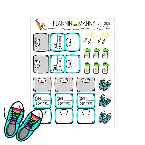 1120 & 1121 Scale Flatlay and Foldable Planner Stickers - Let's Get Physical Collection