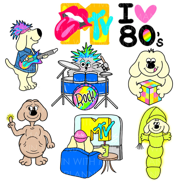 1126 80's Character Planner Stickers - 80's Lovin Collection
