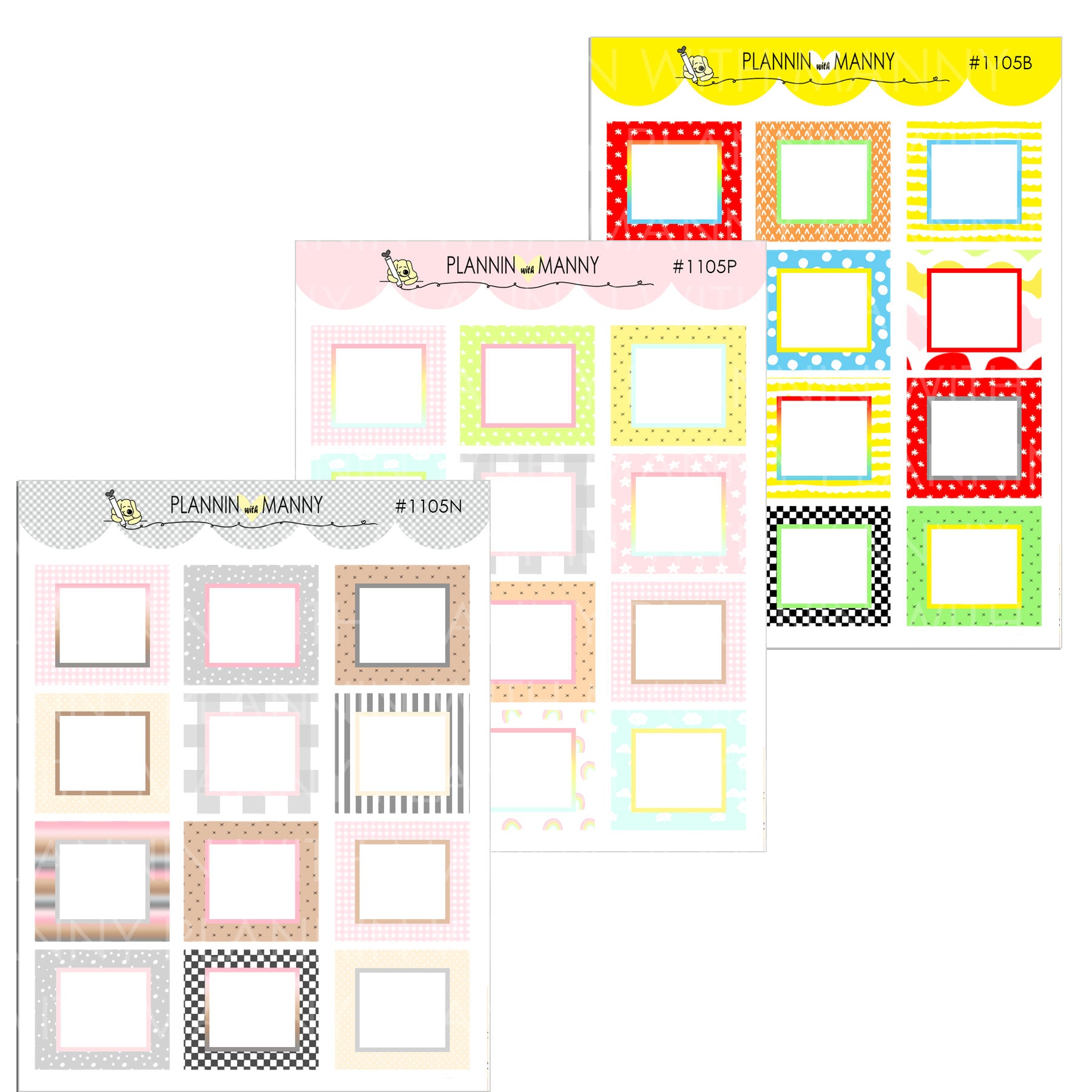 1105 Hobo Mini Box Planner Stickers - Manny Basics