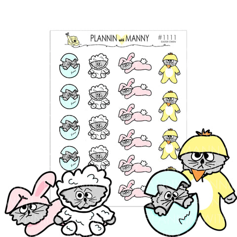 1111 Easter Owen Planner Stickers - Easter Fun Collection