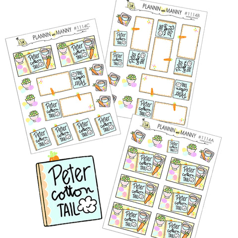 1114 Peter Cottontail Flatlay and Foldable Planner Stickers - Easter Fun Collection