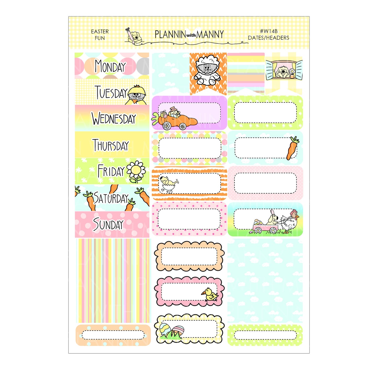 W14AHP, HAPPY PLANNER CLASSIC Weekly Kit - Easter Fun Collection