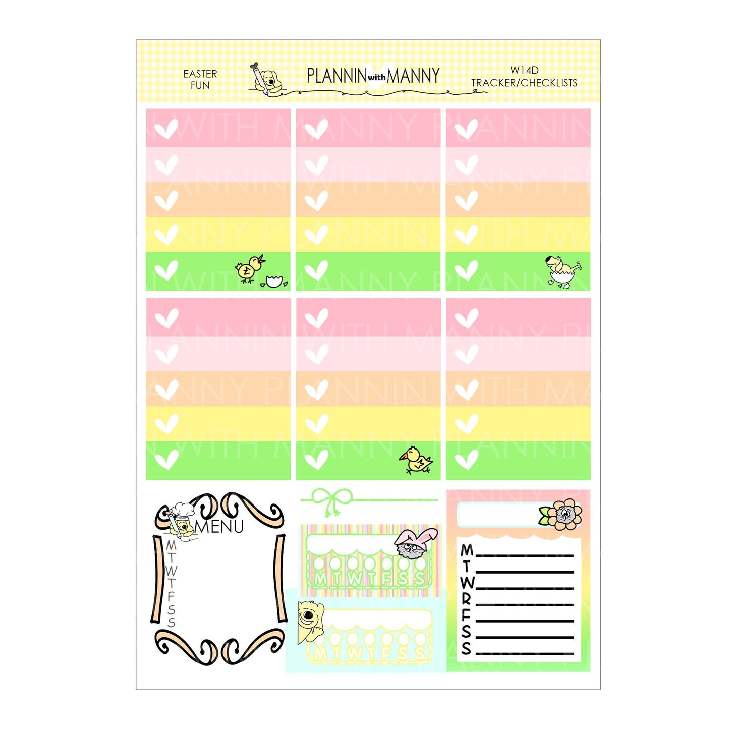 W14AHP, HAPPY PLANNER CLASSIC Weekly Kit - Easter Fun Collection