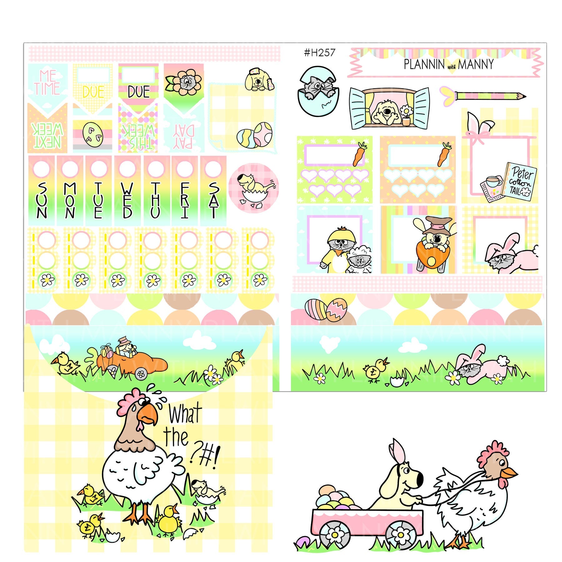 H257 HOBONICHI Weekly Planner Stickers - Easter Fun Collection
